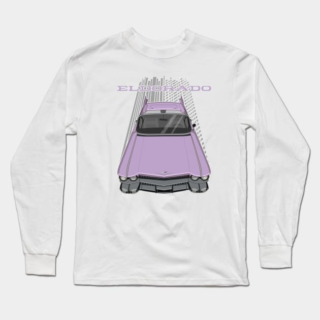 Cadillac Eldorado Biarritz Convertible 1959 - Pink Purple Long Sleeve T-Shirt by V8social